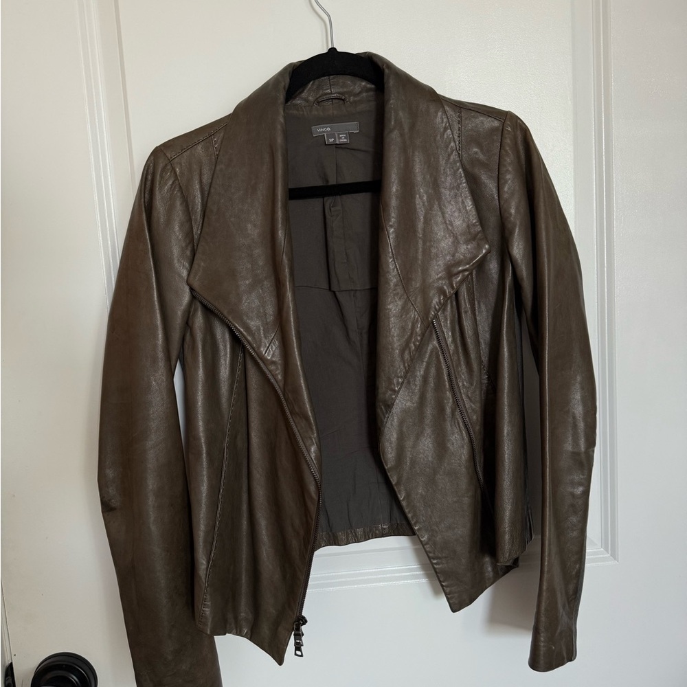 Vince Brown Leather Jacket